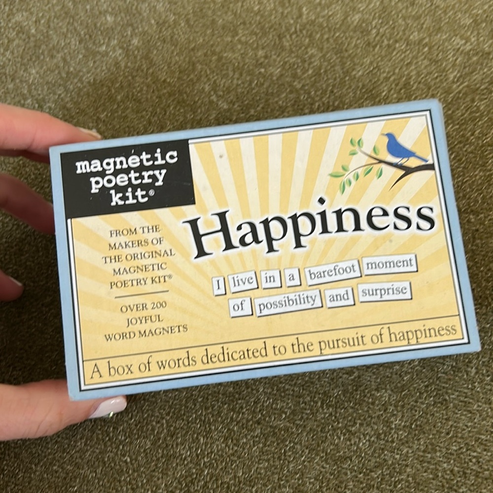 NIB Happiness Magnetic Poetry Kit Fridge Over 200 Magnets Joy Refrigerator NEW